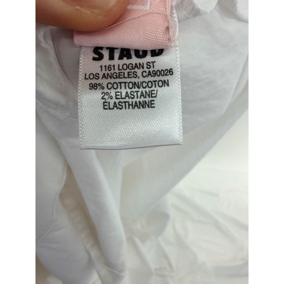 Staud White Cotton Poplin Button Front Maxi Shirt Dress Size 6 - Picture 7 of 10